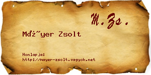 Máyer Zsolt névjegykártya